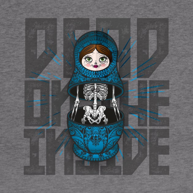 dead on the inside - blue russian doll by andrut87